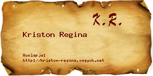 Kriston Regina névjegykártya